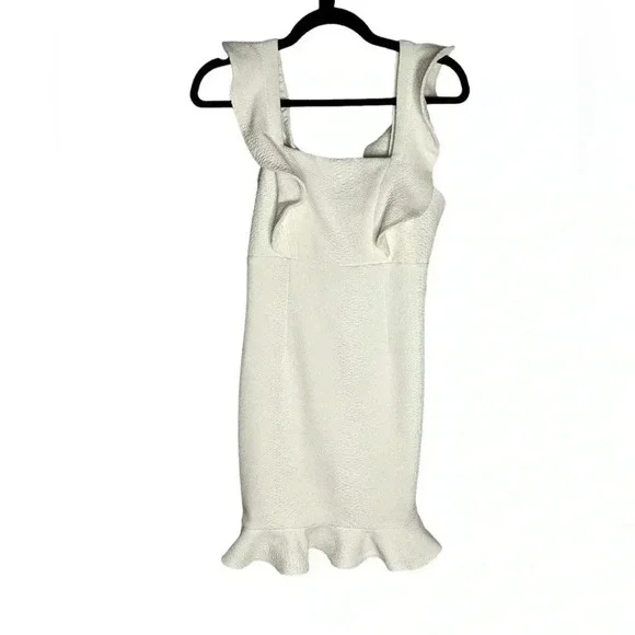 Bardot Ashley Frill Cocktail Dress Ivory Size US 4 - Picture 1 of 8